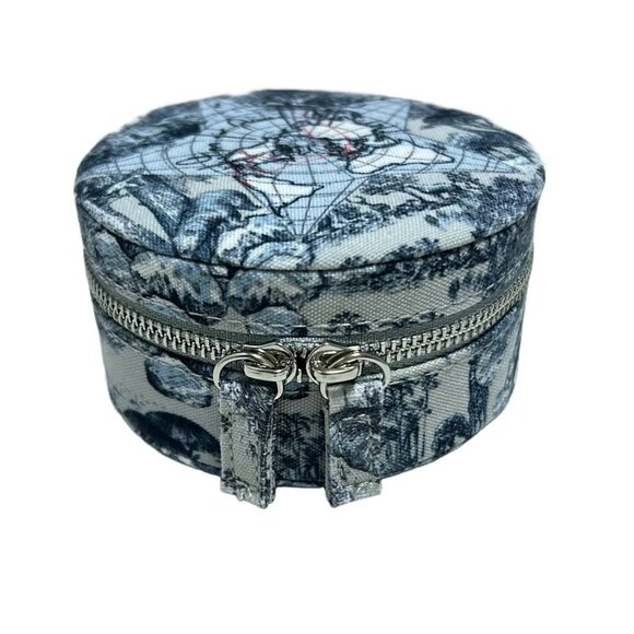DIOR/ChristianDior - Light Blue Beige Multi Cotton Accessory Case 127-053125 - Picture 1 of 7